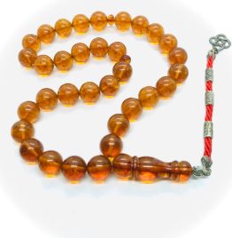 ORJİNAL POLONYA DAMLA KEHRİBAR TESBİH 36 GR 12.5X12.5 MM İMAME KADAR UZUNLUK 25 CM